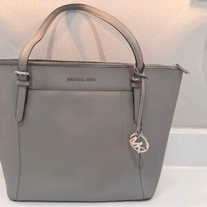 Michael Kors Ciara Large Gray Saffiano Leather Tote